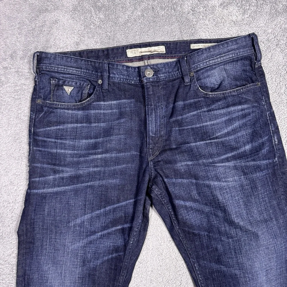 Guess Falcon Jeans Mens 40x32 Regular Boot Button Fly Dark Y2K Whisker
